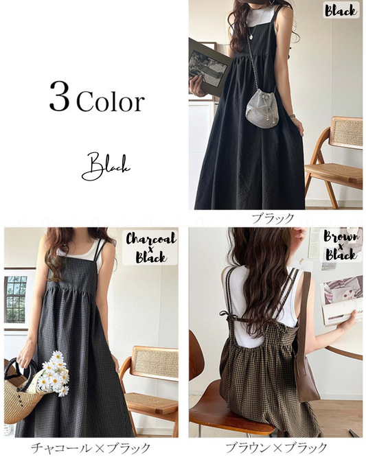 🇯🇵日本 格紋喇叭型吊帶連身裙 ◇ Japan Plaid Flared Slip Dress 🔎 ɪᴛᴇᴍ ɴᴏ：SS-jzrce1010442