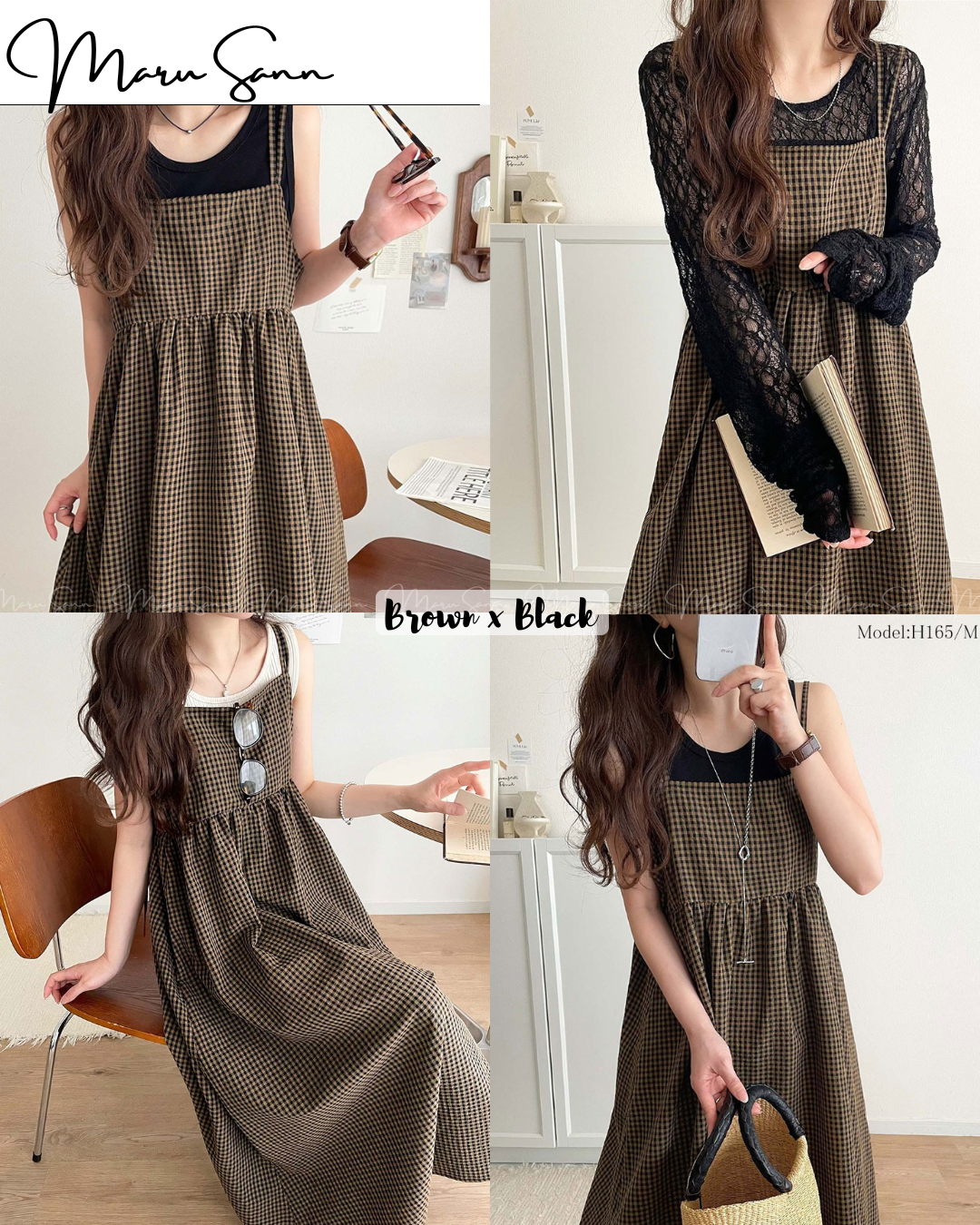 🇯🇵日本 格紋喇叭型吊帶連身裙 ◇ Japan Plaid Flared Slip Dress 🔎 ɪᴛᴇᴍ ɴᴏ：SS-jzrce1010442