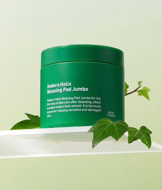 🇰🇷韓國｜即時舒敏降紅，超適合乾敏問題肌｜MILK TOUCH 常春藤奇蹟舒緩保濕護理棉片(加大裝60片) Hedera Helix Jumbo Pad [밀크터치] 서양송악 점보 패드(60매)