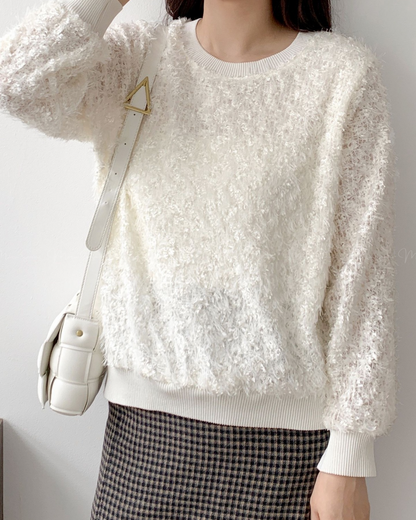 🇰🇷KOREA ♥ Shaggy mohair fur Knit Sweaters 毛茸茸的馬海毛針織毛衣 SS-KSS98974894