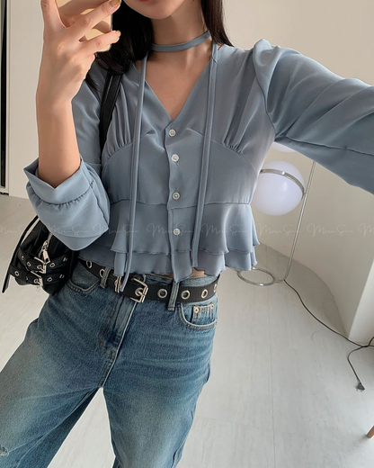 🇰🇷KOREA ♥ 荷葉邊襯衫 Ruffled shirt SS-KSS98935388