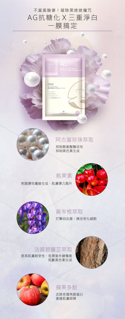 (特價售完即止)  🇯🇵日本 COCOCHI  AG抗糖珍珠提亮面膜 AG Ultimate Pearl Mask ココチフェイシャルマスクAG アコヤ真珠マスク