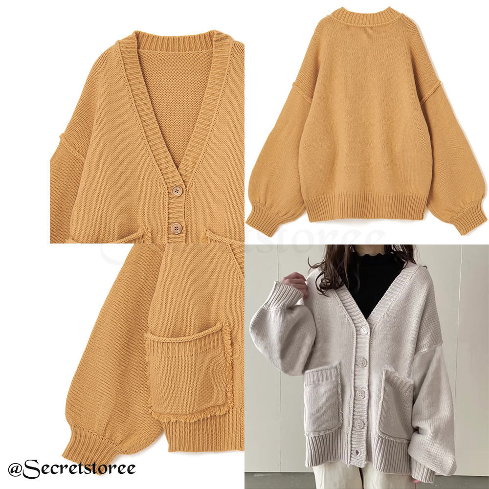 🇯🇵日本 ￨ 百搭流蘇口袋針織外套（8色入）[ss-San955]