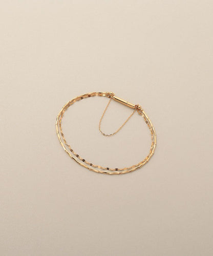 🇯🇵 JAPAN ♥ COCOSHNIK 18-carat gold cut beads x  Flower Cross Magnet Bangle K18切割珠 x 花卉十字磁吸手鐲