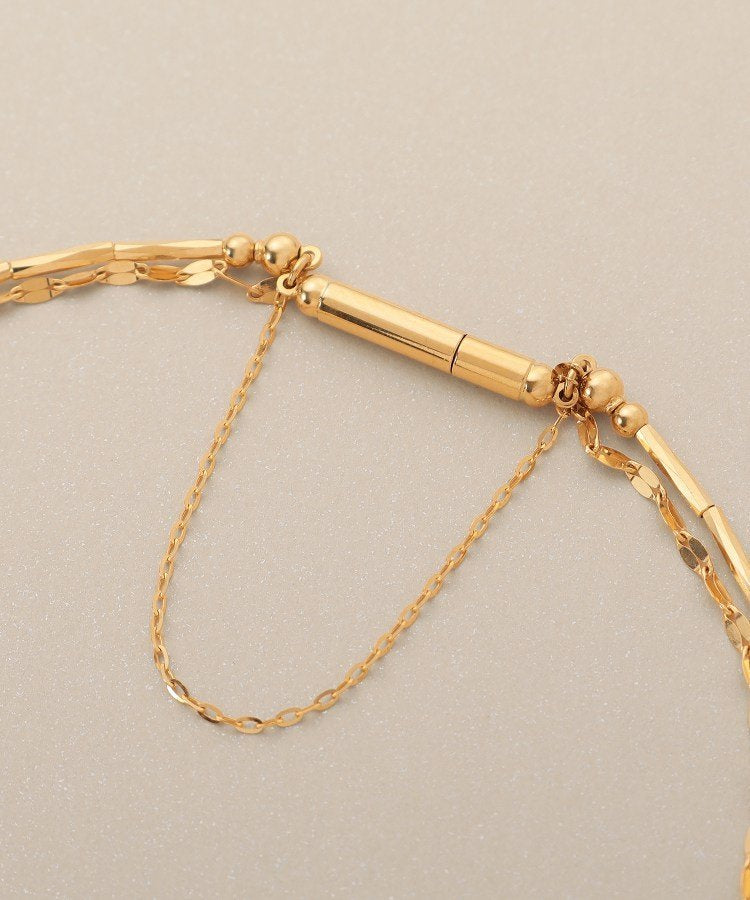 🇯🇵 JAPAN ♥ COCOSHNIK 18-carat gold cut beads x  Flower Cross Magnet Bangle K18切割珠 x 花卉十字磁吸手鐲