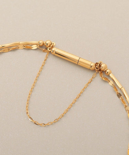 🇯🇵 JAPAN ♥ COCOSHNIK 18-carat gold cut beads x  Flower Cross Magnet Bangle K18切割珠 x 花卉十字磁吸手鐲