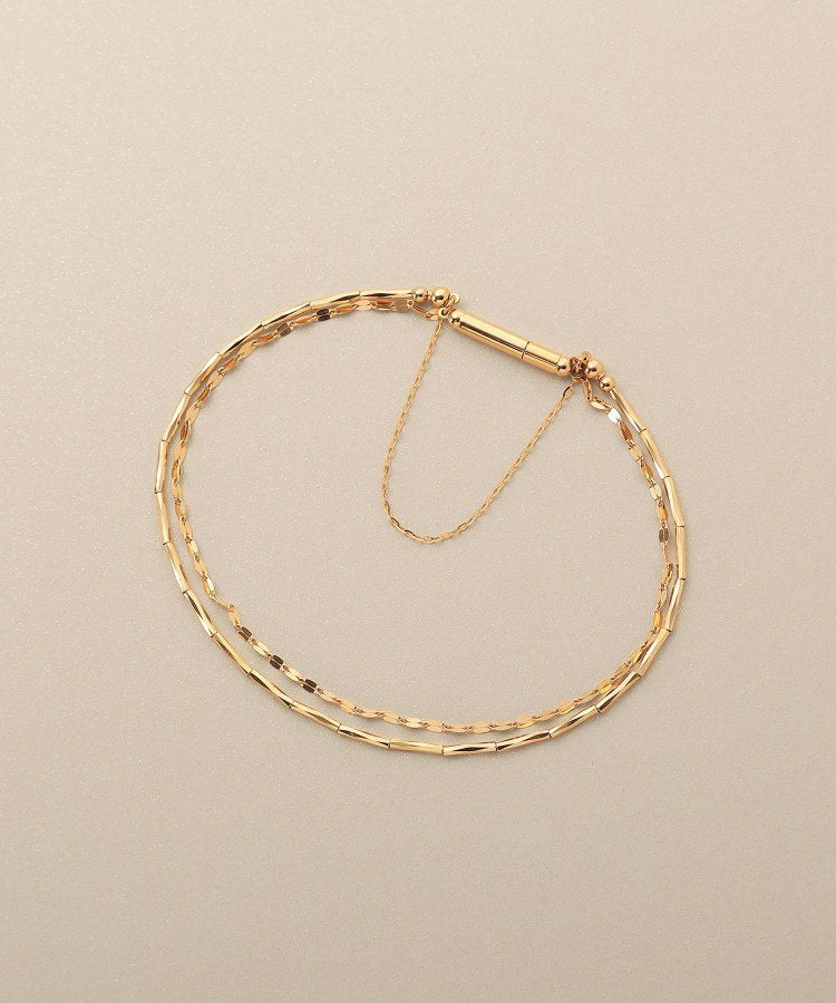 🇯🇵 JAPAN ♥ COCOSHNIK 18-carat gold cut beads x  Flower Cross Magnet Bangle K18切割珠 x 花卉十字磁吸手鐲