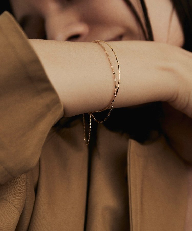 🇯🇵 JAPAN ♥ COCOSHNIK 18-carat gold cut beads x  Flower Cross Magnet Bangle K18切割珠 x 花卉十字磁吸手鐲