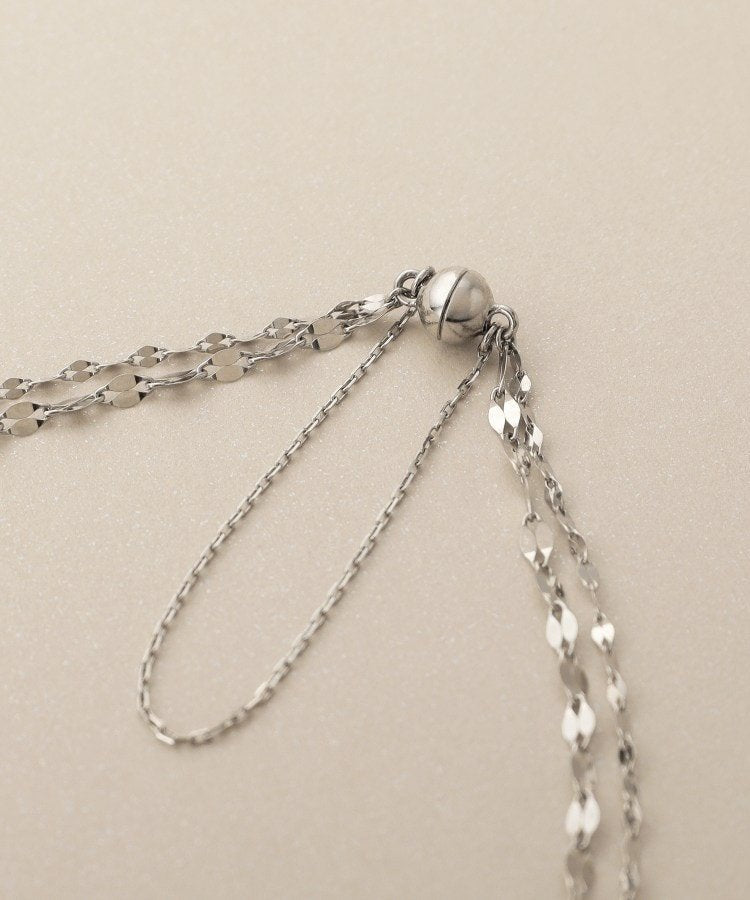 🇯🇵 JAPAN ♥ COCOSHNIK Platinum Flower Cross Double-Strand Magnetic Bracelet 鉑金 花卉十字雙排磁吸手鍊