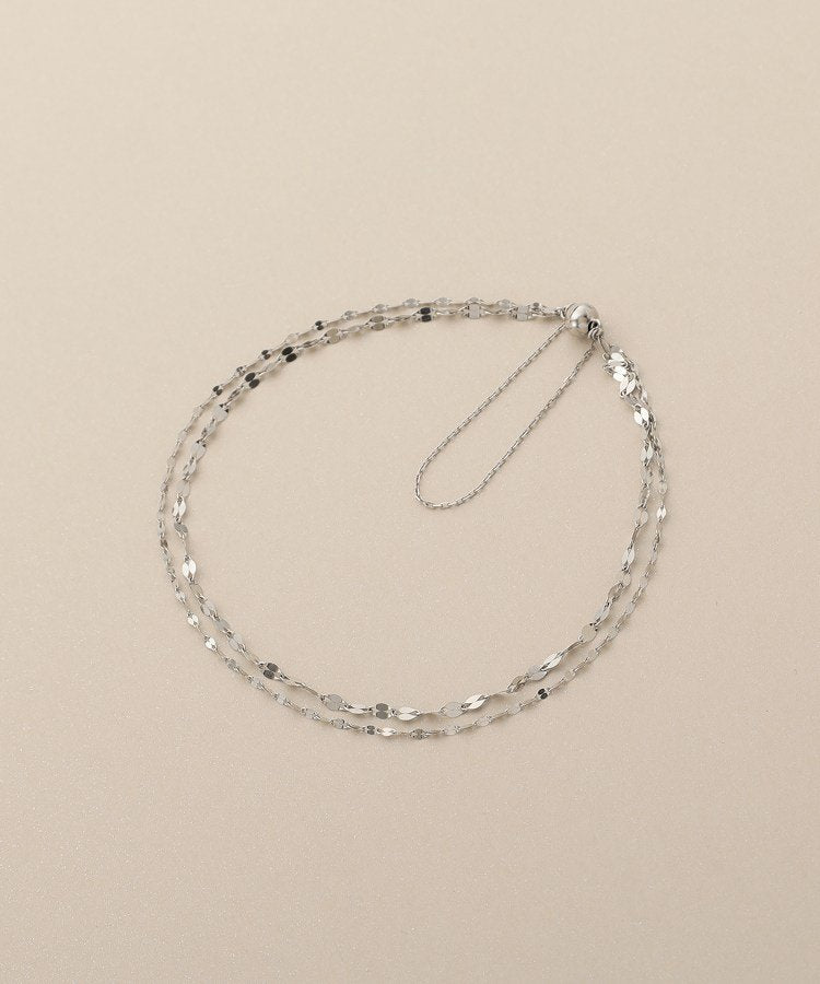 🇯🇵 JAPAN ♥ COCOSHNIK Platinum Flower Cross Double-Strand Magnetic Bracelet 鉑金 花卉十字雙排磁吸手鍊
