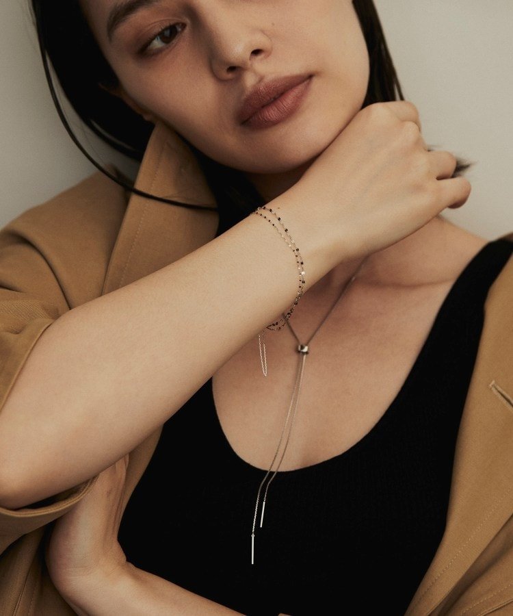 🇯🇵 JAPAN ♥ COCOSHNIK Platinum Flower Cross Double-Strand Magnetic Bracelet 鉑金 花卉十字雙排磁吸手鍊