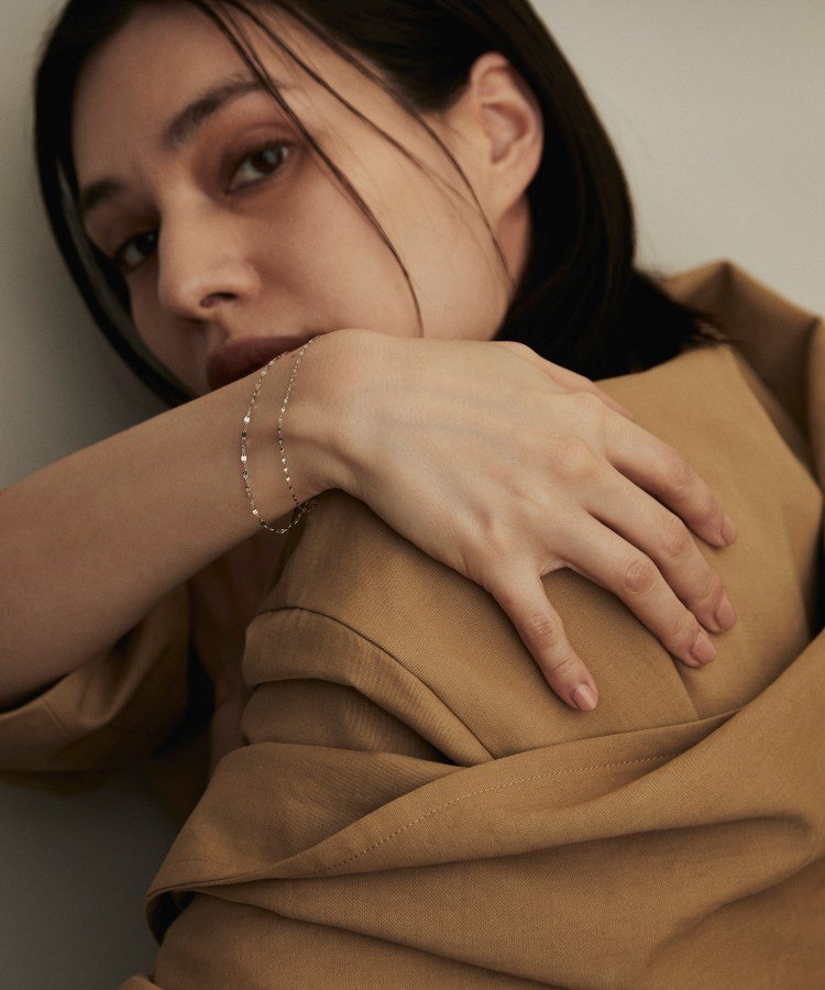 🇯🇵 JAPAN ♥ COCOSHNIK Platinum Flower Cross Double-Strand Magnetic Bracelet 鉑金 花卉十字雙排磁吸手鍊