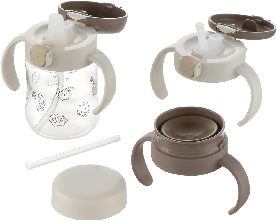 🇯🇵Japanese RICHELL TLI three-stage training cup set SD (brown) TLI Baby Step Up Clear Training Water Bottle Mug Set