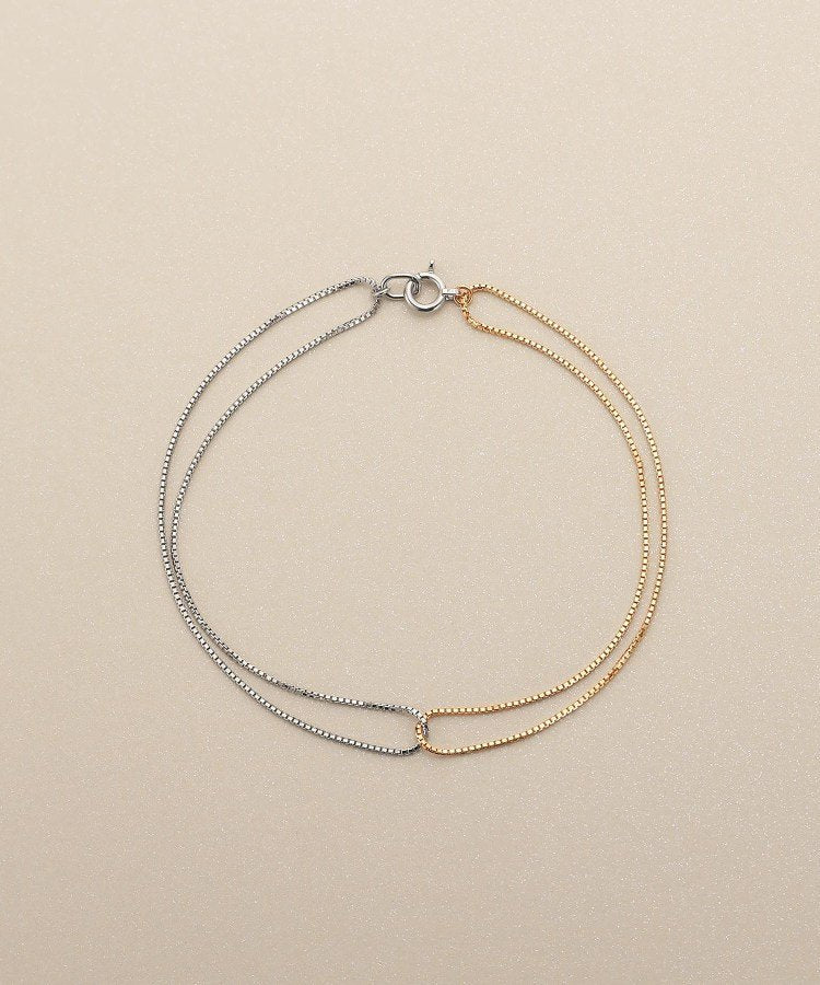 🇯🇵 JAPAN ♥ COCOSHNIK K10 Venetian Cross-Loop Bracelet (YG*WG) 威尼斯十字環手鍊