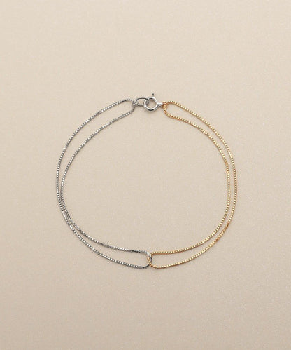 🇯🇵 JAPAN ♥ COCOSHNIK K10 Venetian Cross-Loop Bracelet (YG*WG) 威尼斯十字環手鍊