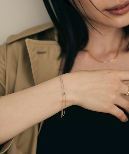 🇯🇵 JAPAN ♥ COCOSHNIK K10 Venetian Cross-Loop Bracelet (YG*WG) 威尼斯十字環手鍊