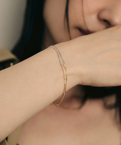 🇯🇵 JAPAN ♥ COCOSHNIK K10 Venetian Cross-Loop Bracelet (YG*WG) 威尼斯十字環手鍊