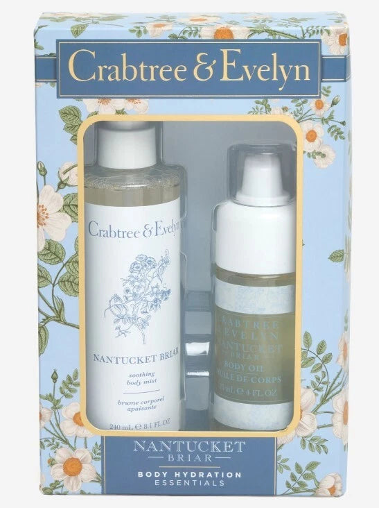 🌍歐美 ♥ CRABTREE & EVELYN Nantucket Briar & Summer Hill Hydration Essentials Gift Set (Body Oil & Mist) 爽身粉身體保濕必備禮盒 身體噴霧與身體油