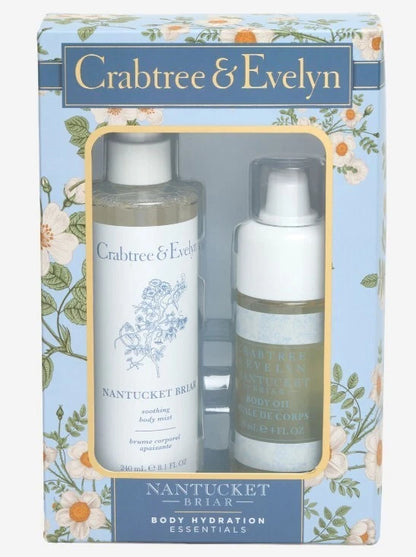 🌍歐美 ♥ CRABTREE & EVELYN Nantucket Briar & Summer Hill Hydration Essentials Gift Set (Body Oil & Mist) 爽身粉身體保濕必備禮盒 身體噴霧與身體油