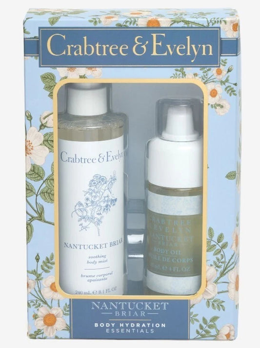🌍歐美 ♥ CRABTREE & EVELYN Nantucket Briar & Summer Hill Hydration Essentials Gift Set (Body Oil & Mist) 爽身粉身體保濕必備禮盒 身體噴霧與身體油