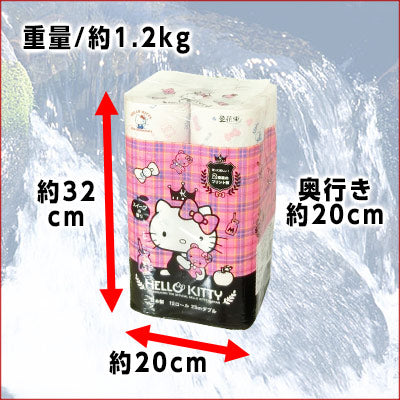 🇯🇵Japan SANRIO Hello Kitty Roller Double Layer Toilet Paper 12 Rolls Hello Kitty Regular 25M Double 12 Rolls ハローキティプリントロールダブル