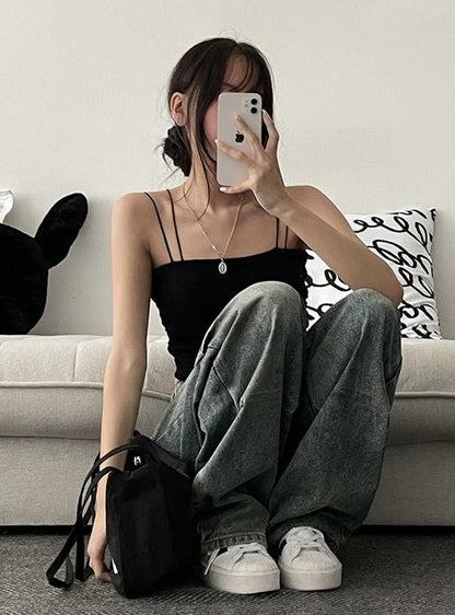 🇯🇵 JAPAN ♥ Double-strap bralette with cups 附罩杯雙肩帶無肩帶上衣 jg1263