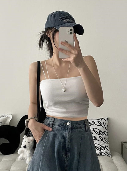 🇯🇵 JAPAN ♥ Double-strap bralette with cups 附罩杯雙肩帶無肩帶上衣 jg1263