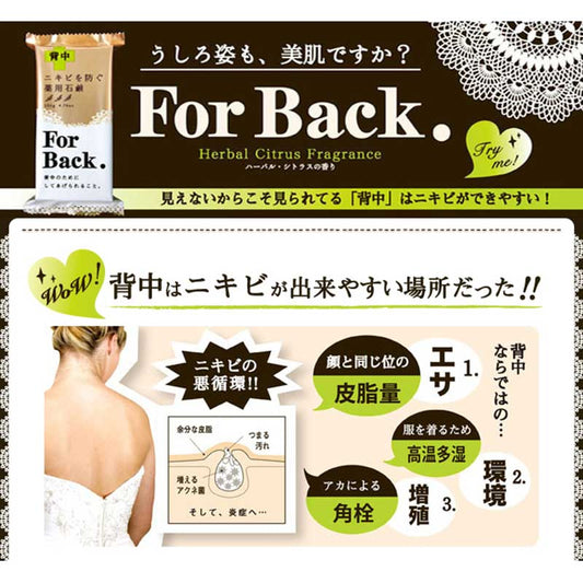 🇯🇵日本 PELICAN For Back 背部粉刺痘痘祛痘香皂 Medicated Anti-Acne Soap for Back 薬用石鹸 フォーバック 洗顔ソープ・石けん 135g