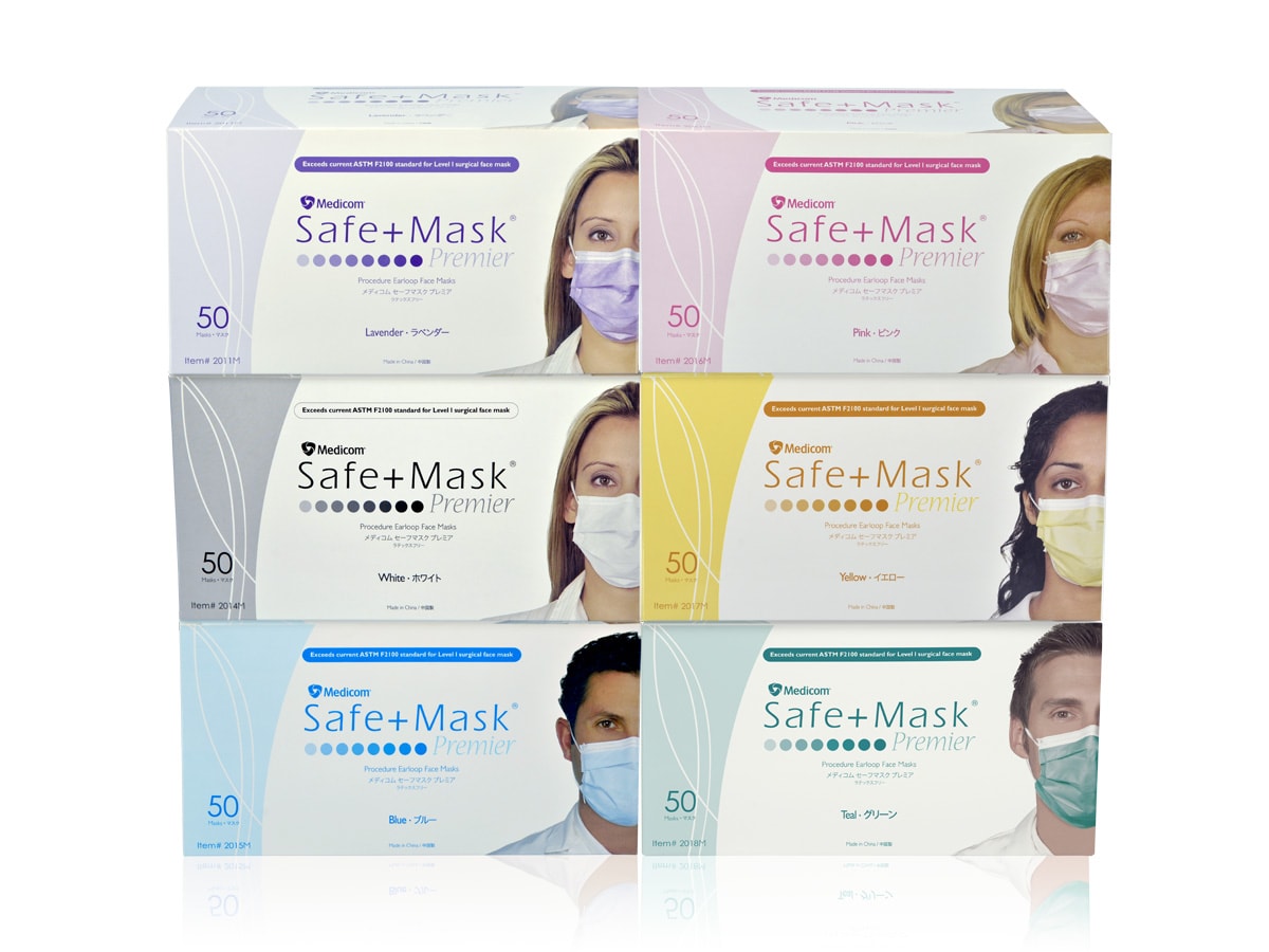 MEDICOM Safe+Mask Premier 成人醫用耳掛口罩（紫 / 粉紅）