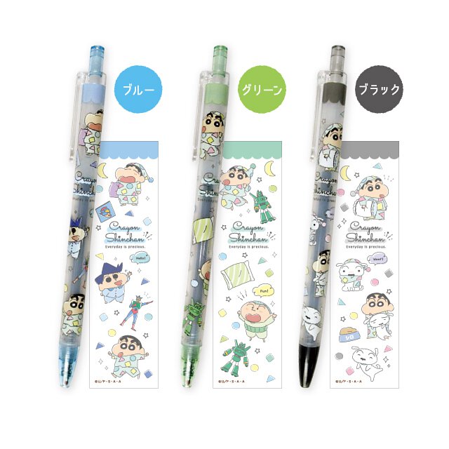 🇯🇵日本 蠟筆小新筆套裝 SHINCHAN pen set KS-5540793PS クレヨンしんちゃん ノック式ゲルペン6本セット パジャマフレンズ