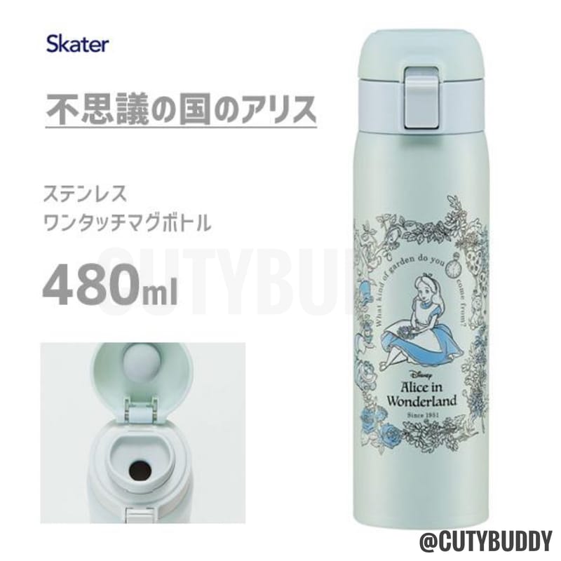 🇯🇵日本 DISNEY ALICE 保暖水樽 350ml DISNEY ALICE water bottle ワンタッチマグボトル 350ml 不思議の国のアリス スケーター STOT3