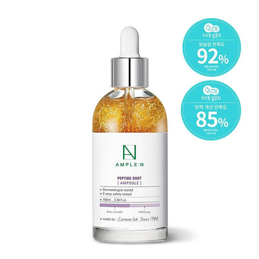 🇰🇷韓國 AMPLE:N Peptide Shot Ampoule (幫助減輕皺紋)黃金胜肽抗皺緊緻彈力安瓶精華 100ml 앰플엔 펩타이드샷 탄력 앰플 대용량