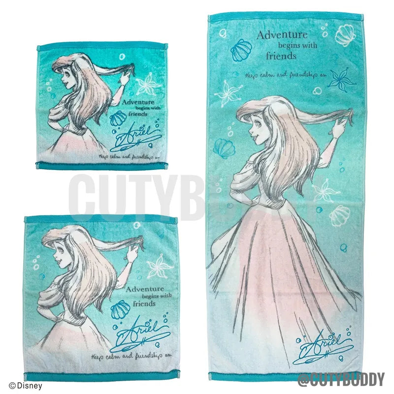 DISNEY 美人魚抗菌除臭毛巾 Japan Disney Antibacterial Deodorant Mini Towel - Ariel ディズニー プリンセス リトルマーメイド アリエル