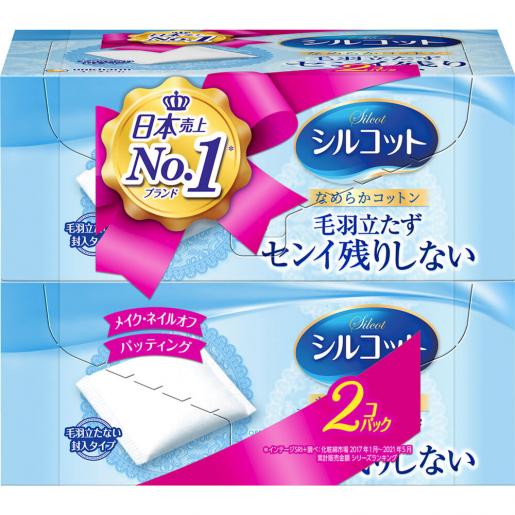 🇯🇵日本 UNICHARM 兩層天然芯柔軟卸妝棉  Silcot Velvety Touch Cotton シルコット なめらか仕立て シルコット (82枚x2)