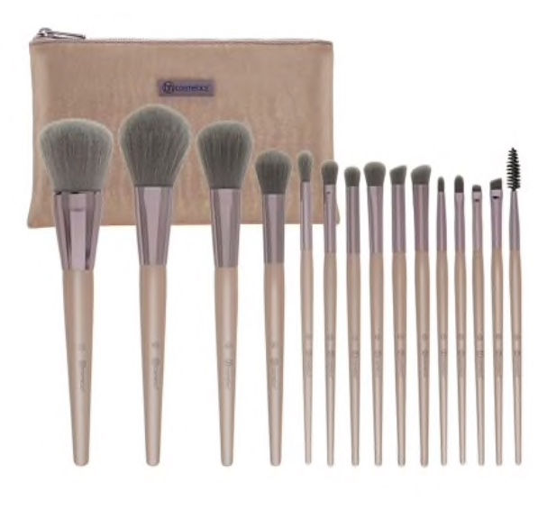 (紙盒有缺陷，貨品完美)美國 BH COSMETICS Lavish Elegance 化妝掃套裝 15 Piece Brush Set with Bag