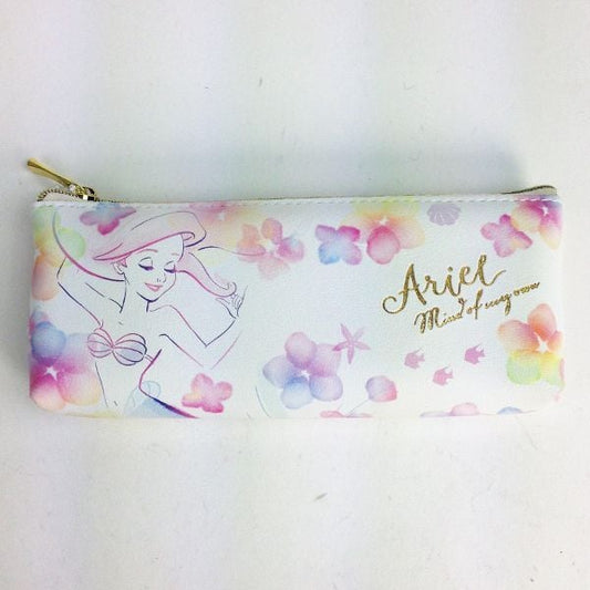 🇯🇵日本 DISNEY Princess 水彩風燙金美人魚筆袋 Ariel Pencil case アリエル シンプルペンポーチ