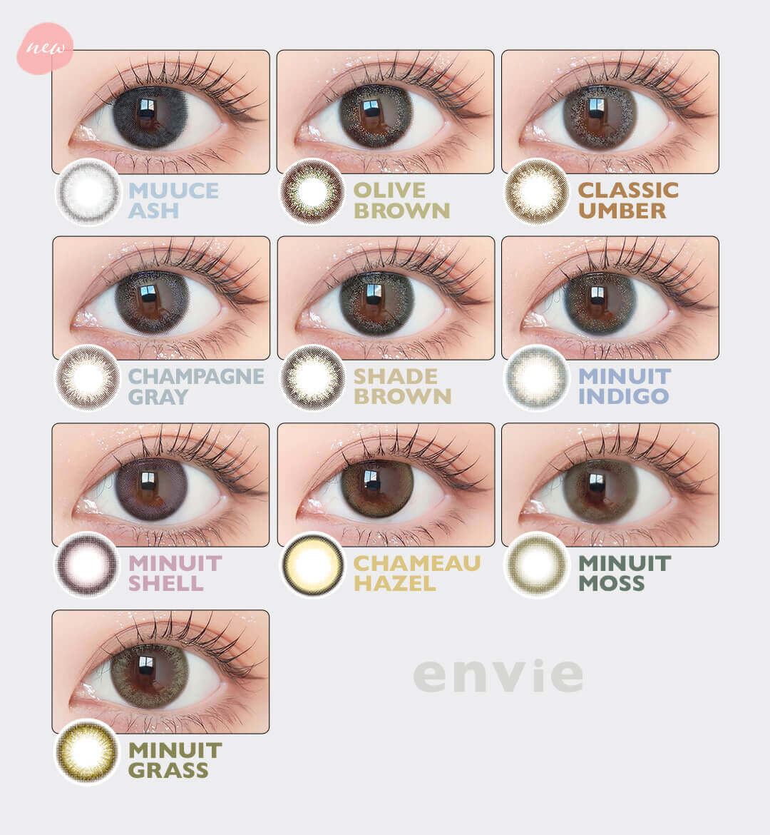 🇯🇵日本｜前所未有水潤抗UV color con 🤩｜ENVIE 日本超人氣美瞳隱形眼鏡(10枚) Color Con