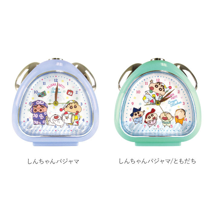 蠟筆小新三角形鬧鐘指針鬧鐘桌鐘時鐘 Crayon Shin-chan Rice Ball Clock クレヨンしんちゃん おむすびクロック パジャマ ともだち 子ども 目覚まし時計