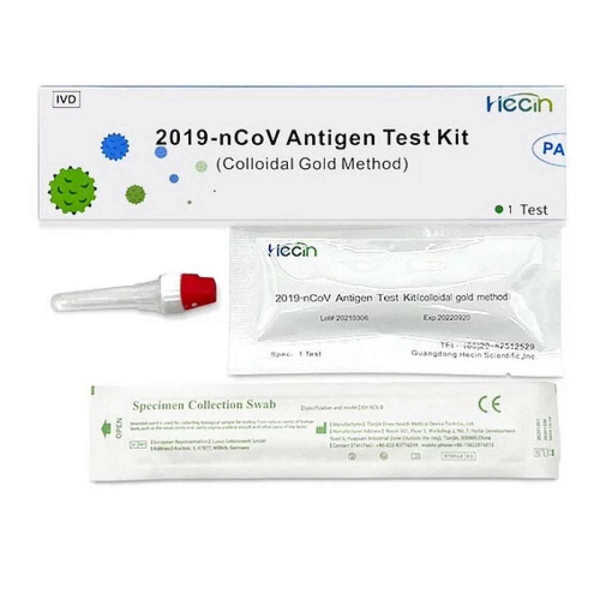 (Buy one, get one free)｜Hospital Authority Approved｜HECIN 2019 New Coronavirus Antigen Rapid Test Kit (Covid-19/ 2019-nCov) Used by government agencies, Hospital Authority, many private hospitals and major public and private institutions