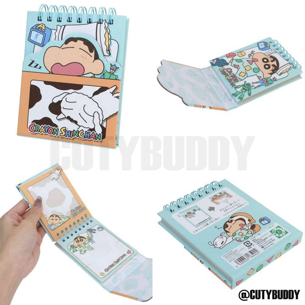 蠟筆小新memo本（共4款） Mini Ring Memo Pad with Magnet Crayon Shin-chan【メモ帳】クレヨンしんちゃん マグネット付きミニリングメモ