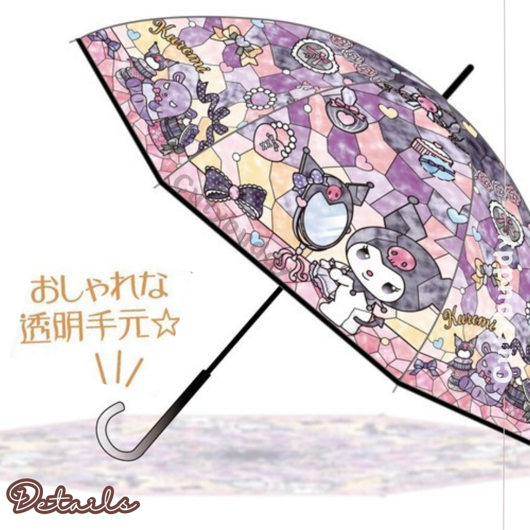 🇯🇵日本 SANRIO 玻璃畫風格雨傘 Melody / Kuromi umbrella ステンドグラスアンブレラ 傘 マイメロディ