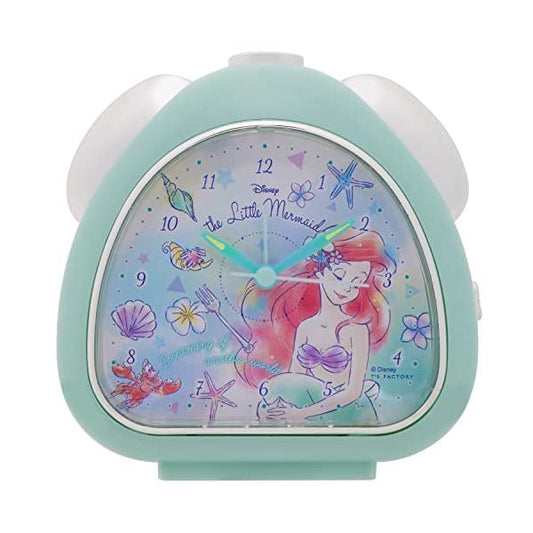 🇯🇵日本 DISNEY 水彩美人魚坐枱鬧鐘 Disney Rice Ball Clock Colorful Art Ariel ディズニー アリエル おむすびクロック カラフルアート アナログ 目覚まし時計 静音